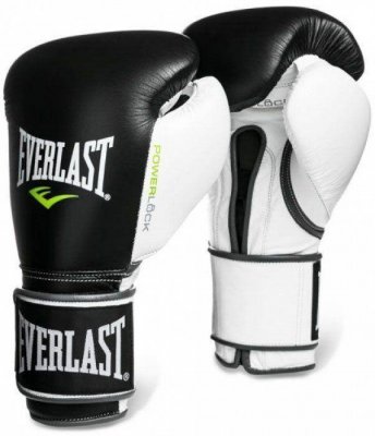 Тренировочные перчатки EVERLAST Powerlock Hook & Loop Training Gloves (бело-черные)