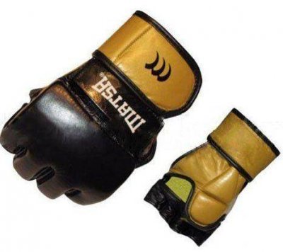 Перчатки для смешанных единоборств MMA Кожа MATSA ME-2011 (золото)