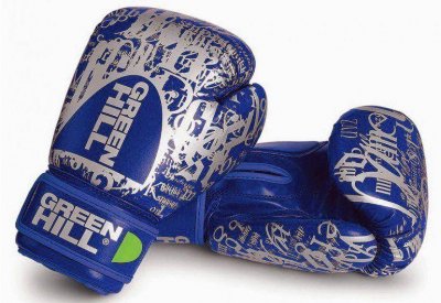 Боксерские перчатки "G12" Green Hill (синие)