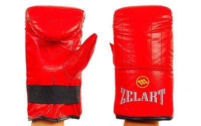 Снарядные перчатки (блинчики) Zelart Sport MA-0036 кожа 