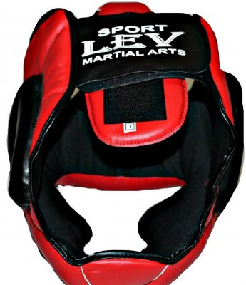 Шлем тренировочный Lev Sport кожвинил (красный)