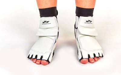 Защита стопы носки-футы для тхэквондо Zelart Sport WTF BO-2601 (белая)