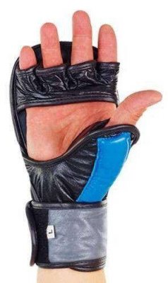 Перчатки для смешанных единоборств MMA Кожа MATSA ME-2011 (синие)