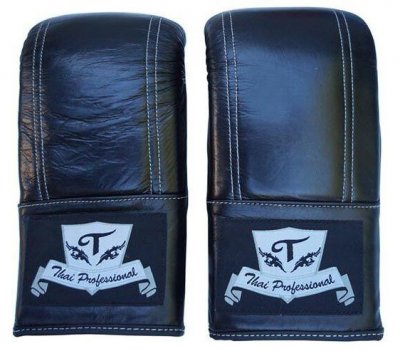 Перчатки снарядные Thai Professional BG6 Black Leather