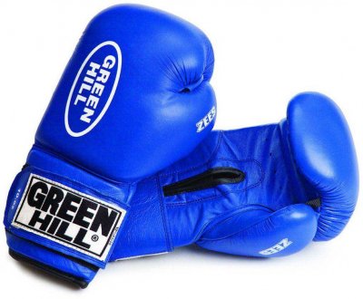 Боксерские перчатки "Zees" Green Hill (синий)