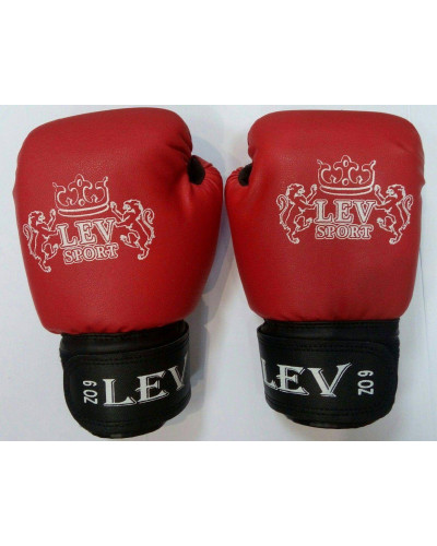 Боксерские перчатки Lev Sport (кожзам) красные