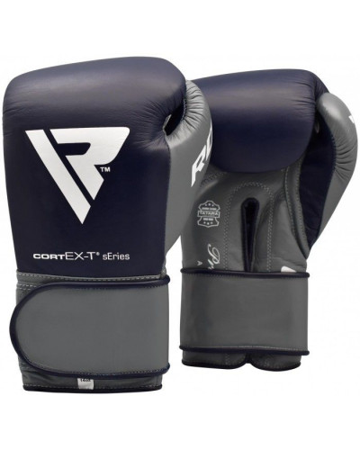 Боксерские перчатки RDX Leather Pro C4 Blue
