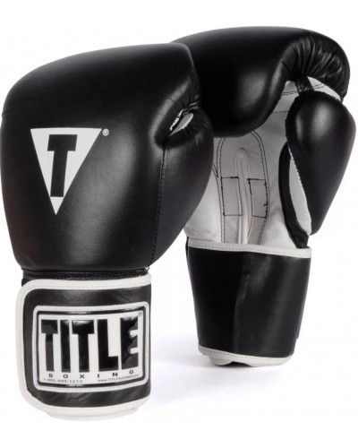 Боксерские перчатки Title Boxing Pro Style Leather (черные)