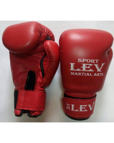 Боксерские перчатки Lev Sport (кожвинил) красные