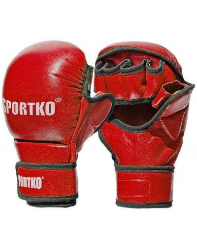 Перчатки с открытыми пальцами Sportko ПК-7 красные