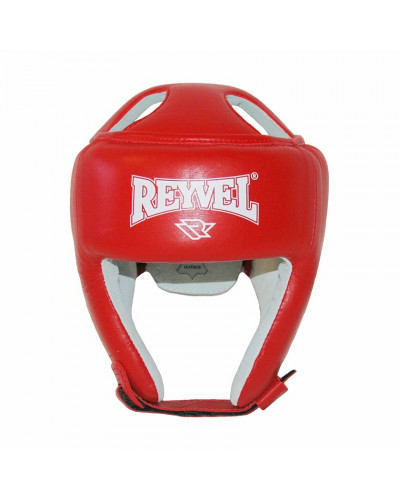 Боксерский шлем Reyvel кожа красный