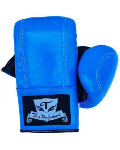 Перчатки снарядные Thai Professional BG6 Blue кожа