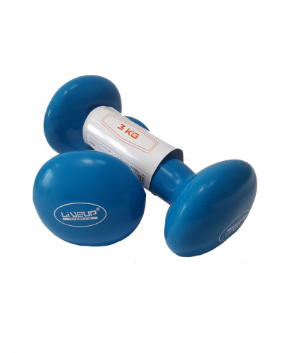 Гантели для фитнеса LiveUp Vinyl Dumbbell Egg Head (2х3 кг )