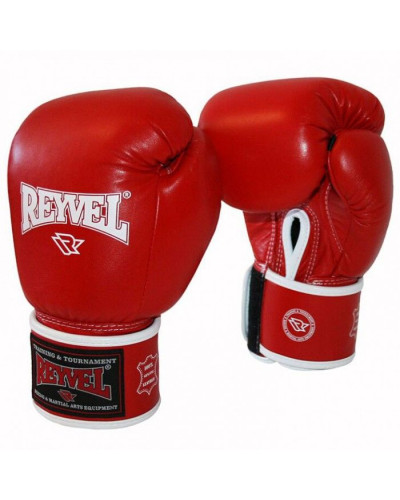 Боксерские перчатки Reyvel Pro Leather красные