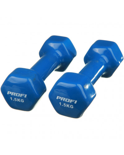 Гантели с виниловым покрытием PROFI 1,5 кг (2 шт)