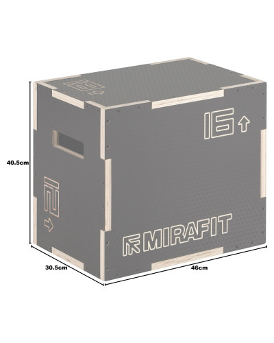 Бокс Mirafit 3in1 Anti-Slip Wood Plyo Box 18" x 16" x 12"