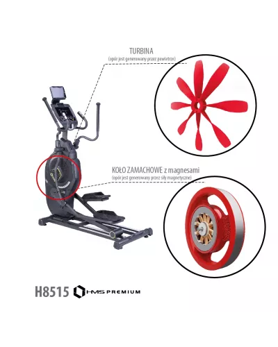 H5815 AIR-MAGNETIC ELLIPTICAL TRAINER SEMI COMMERCIAL HMS PREMIUM