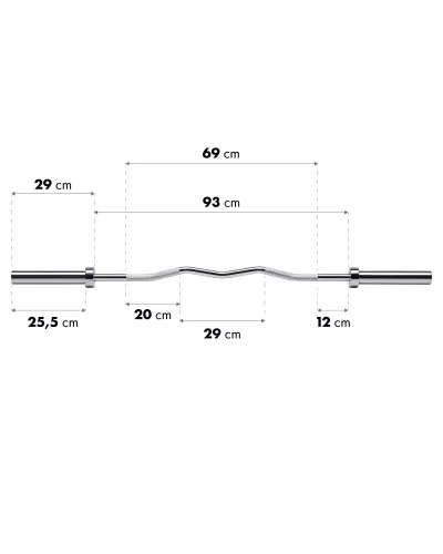 GOL200 CURL OLYMPIC BAR HMS