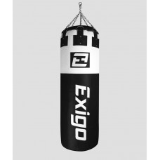 Exigo Super Pro Шкіряний Боксерський Мішок 4 фути 6 дюймів 75 кг Immensus - Чорний/Білий