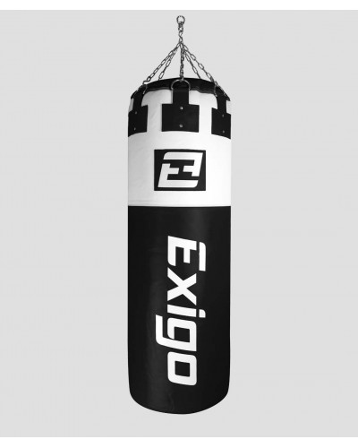 Exigo Super Pro Шкіряний Боксерський Мішок 4 фути 6 дюймів 75 кг Immensus - Чорний/Білий