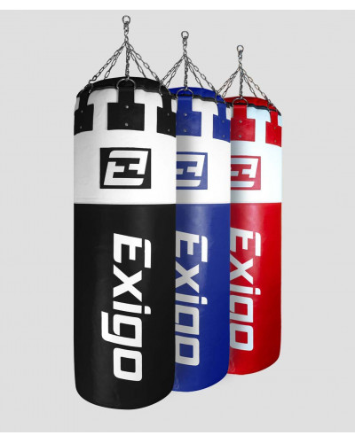 Exigo Super Pro Шкіряний Боксерський Мішок 4 фути 6 дюймів 75 кг Immensus - Чорний/Білий