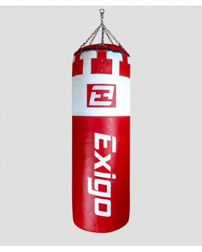 Exigo Super Pro 4ft 6'' 75kg Immensus Кожаный Боксёрский Мешок - Красный/Белый