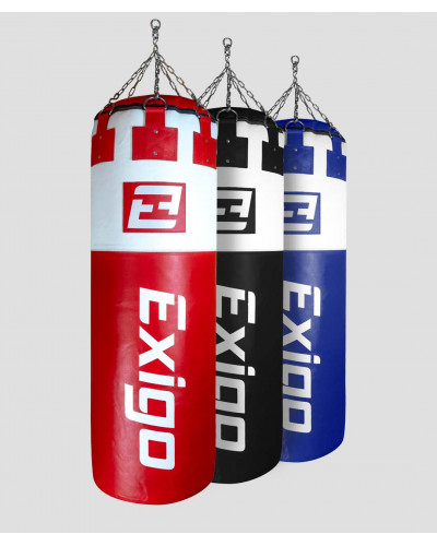 Exigo Super Pro 4ft 6'' 75kg Immensus Кожаный Боксёрский Мешок - Красный/Белый
