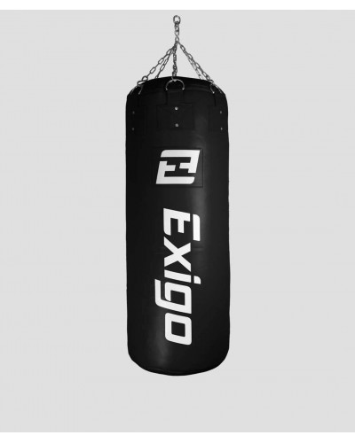 Exigo Супер Про 4-футовий 60 кг великий шкіряний боксерський мішок – чорний