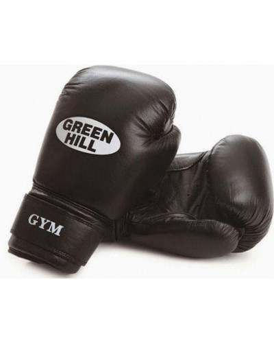 Боксерські рукавички GYM Green Hill (чорні) (10 унцій)
