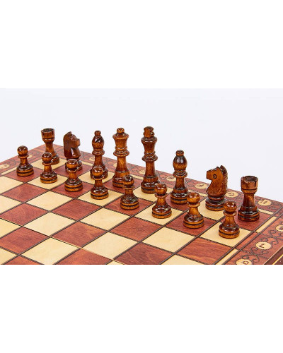 Шахматы, шашки, нарды 3 в 1 деревянные с магнитом W7702H 29*29 см