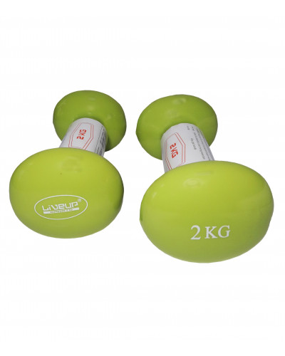 Гантели для фитнеса LiveUp Vinyl Dumbbell Egg Head (2х2 кг )