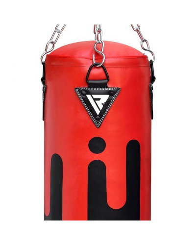 Боксерский мешок RDX Leather Black/Red 1.5 м, 45-55 кг