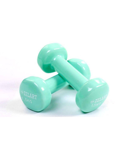 Гантелі для фітнесу з вініловим покриттям Zelart Sport (2x1,5кг)