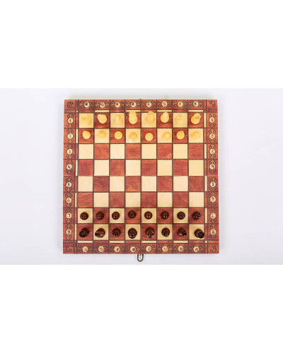 Шахматы, шашки, нарды 3 в 1 деревянные с магнитом W7702H 29*29 см