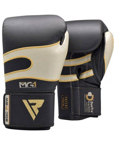 Боксерські рукавички RDX Leather (чорно-білі)