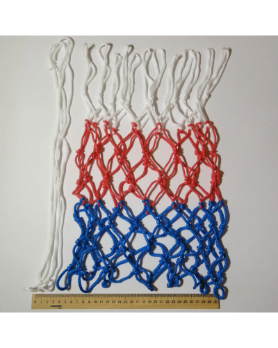 Сетка баскетбольная Time Игровая бело-красно-синяя