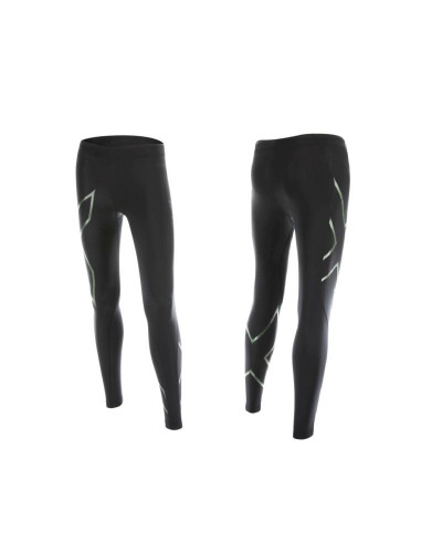 Компрессионные штаны женские 2XU Ignite WA4182b черные с сербрянным логотипом
