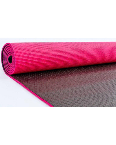Килимок для фітнесу та йоги Yoga Mat PVC 6 мм. двухслойный (помаранчево-чорний)