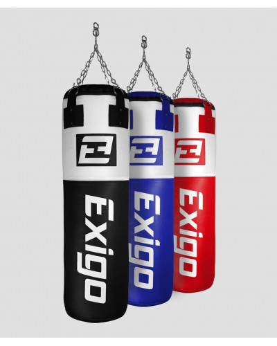 Exigo Super Pro 4ft 40kg Кожаный боксерский мешок - Черный/Белый