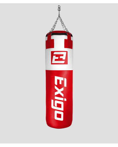 Exigo Super Pro 4ft 40kg Кожаный Боксёрский Мешок - Красный/Белый