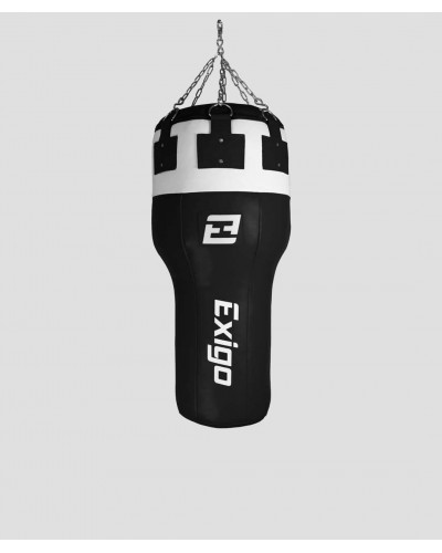 Exigo Super Pro 3.5ft 40kg Кожаный Угловой Боксерский Мешок - Черный/Белый