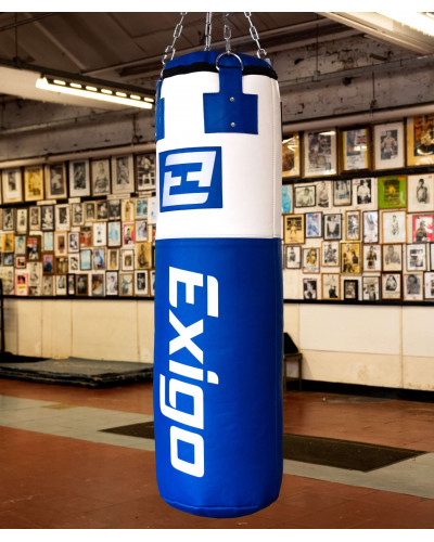 Exigo Super Pro 4ft 40kg Кожаный Боксерский Мешок - Синий/Белый