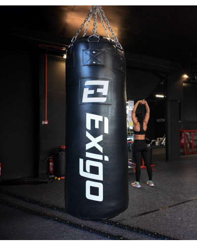 Exigo Super Pro 4ft 60kg Джамбо Кожаный Боксерский Мешок - Черный