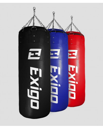 Exigo Super Pro 4ft 60kg Джамбо Кожаный Боксерский Мешок - Черный