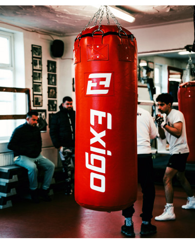Exigo Super Pro 4ft 60kg Джамбо Кожаный Боксерский Мешок - Красный