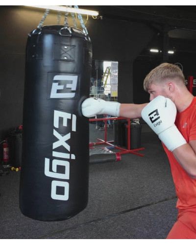 Exigo Super Pro 4ft 60kg Джамбо Кожаный Боксерский Мешок - Черный