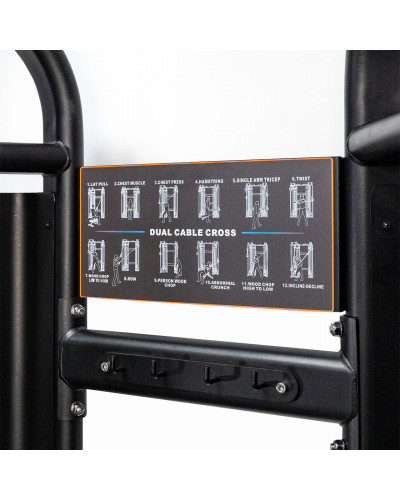 Подвійний регульований тросовий блок Primal Performance Series, 125 кг, з двома стеками по 125 кг