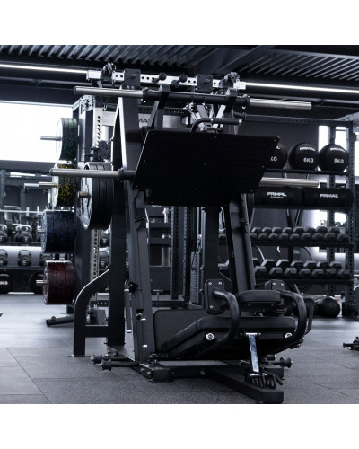 Похилий жим ногами під кутом 70 градусів із плитами Primal Performance Series Похилий жим ногами під кутом 70 градусів із плитами Primal Performance Series