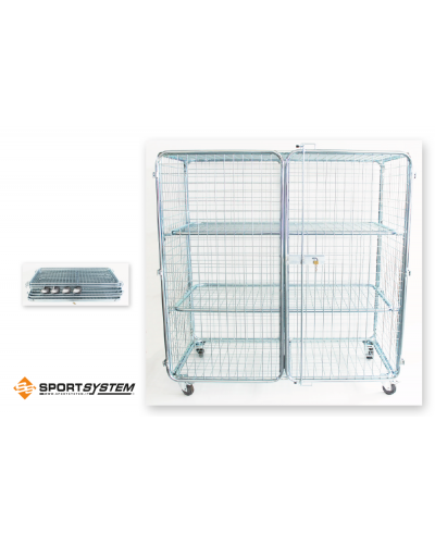 Візок для обладнання сітчастий оцинкований 155×75×160 см S00358