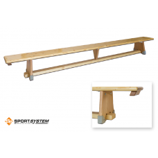 Шведська дерев’яна гімнастична лава DIN, з балансувальною колодою, 200 см S00918